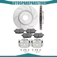 Front Pair Brake Calipers Disc Rotors & Ceramic Pads For 2008-2010 PONTIAC G6