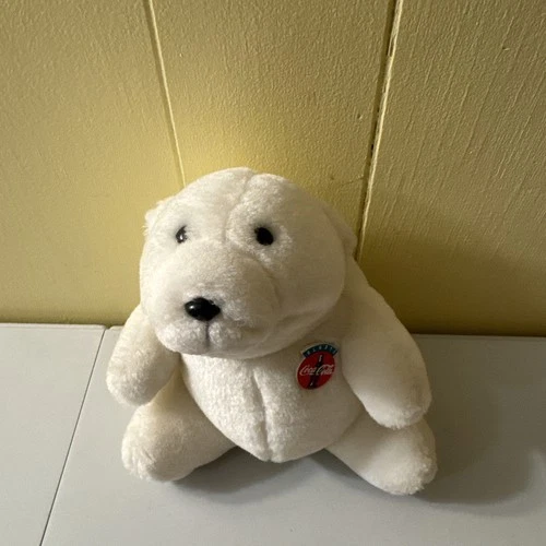 Vintage 1993 Coca-Cola 7" Plush Polar Bear with “Always Coca Cola” Badge