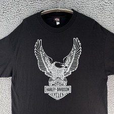Harley Davidson T-Shirt Sz XL Oconomowoc Wisconsin Black & White Eagle Classic