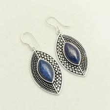 Lapis Lazuli Gemstone Handmade Drop Dangle Earrings Jewelry 2
