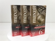 Lot of 3 Maxell Video Cassette HGX-Gold 6Hr Recording T-120