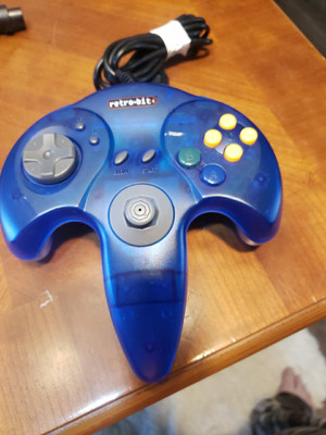 Used User Tested Retro-bit N64 Nintendo Blue Controller Joystick All Works