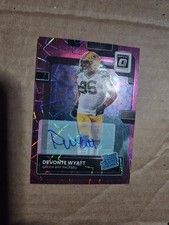 2022 Donruss Optic Devonte Wyatt Pink Velocity Prizm Auto RC /50 Packers #255