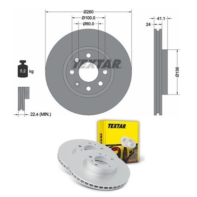 2x Bremsscheiben TEXTAR 92111103