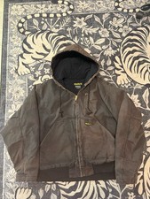 Walls Brown Hooded Cotton Work Jacket XL Men's Construction Outerwear