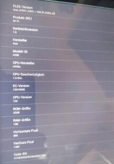 Tablet - Acer Iconia A200 - 25,7 cm - Dual-Core - 1GB RAM - 32GB - Bild 2 von 2