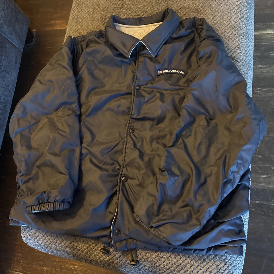 Vintage 90s Polo Jeans Co Ralph Lauren Reversible Jacket Coat Men’s Large - Image 4 of 4