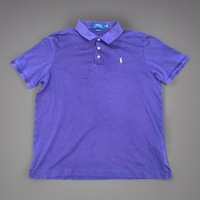 Ralph Lauren Classic Fit Purple Green Pony Casual Mens Polo Shirt Size Large