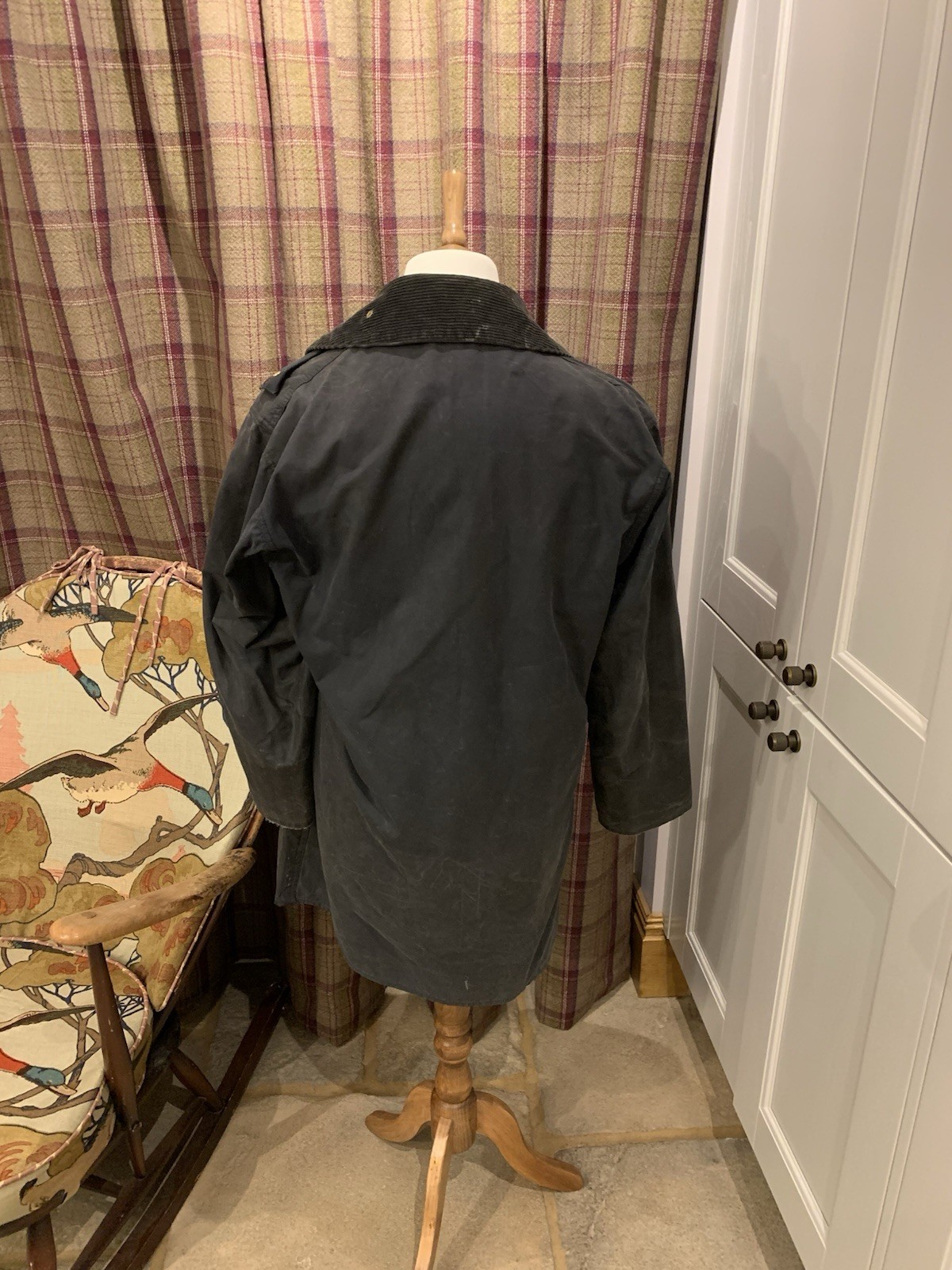 Barbour Waxed Jacket, A205 Border, C38/97cm, Navy, Men’s. image 2
