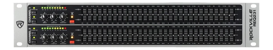 Rockville REQ231 V2 Dual 31 Band 1/3 Octave Graphic Equalizer w/ Sub-Output! - Image 2 of 4