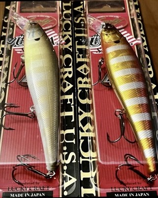2 Lucky Craft Pointer 128 SP Minnow Jerkbait Lures COW BOY GILL/MAGUMA HEAT GILL