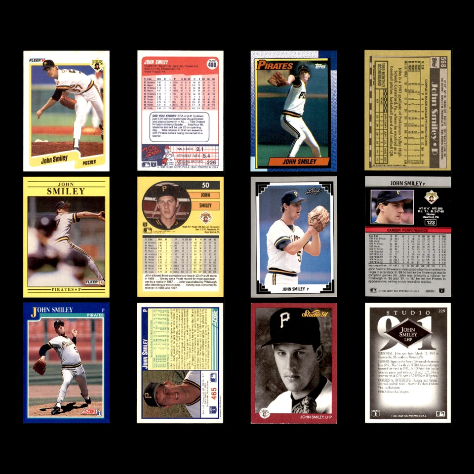 John Smiley Lote 84 Tarjetas de Béisbol Diferentes 1988 (RC/Novatos) PIT/Rojos/MIN/CLE Foto 4 de 4