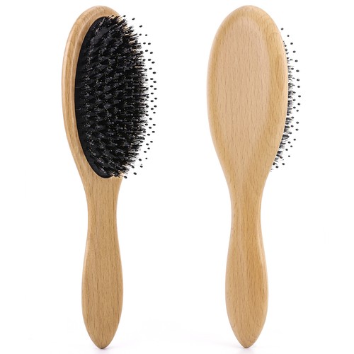 Brosse à cheveux en poils de bois, brosse à cheveux professionnelle antistatique - Zdjęcie 4 z 10