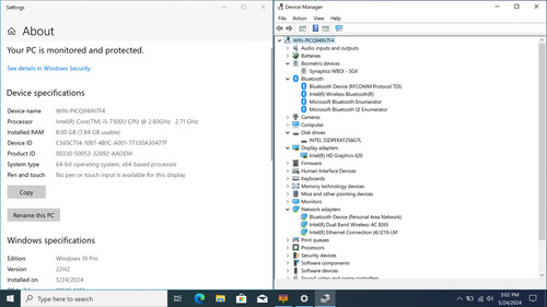 LENOVO ThinkPad X1 Carbon 5th Gen 14" QHD I5-7300U 256GB SSD 8GB W10P FP Reader - Afbeelding 17 van 17