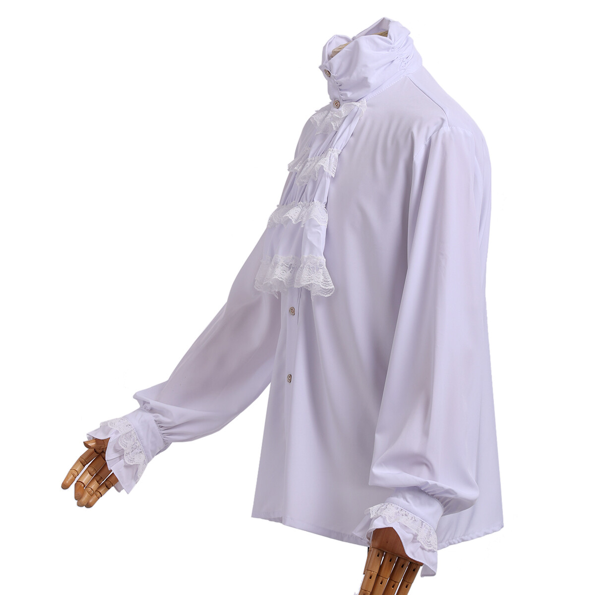 Chemise Pirate Médiévale Homme | Manches Longues, Col Jabot | Style Gothique Renaissance | Polyester