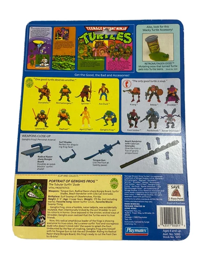 Genghis Frog Vintage TMNT Ninja Turtles Figure File Bio Card Back Only