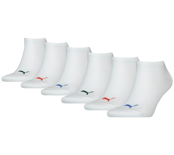 6 Paar Puma Sneaker Socken Mit Puma Logo GrößE 39-42 Farbe Weiß StrüMpfe-image
