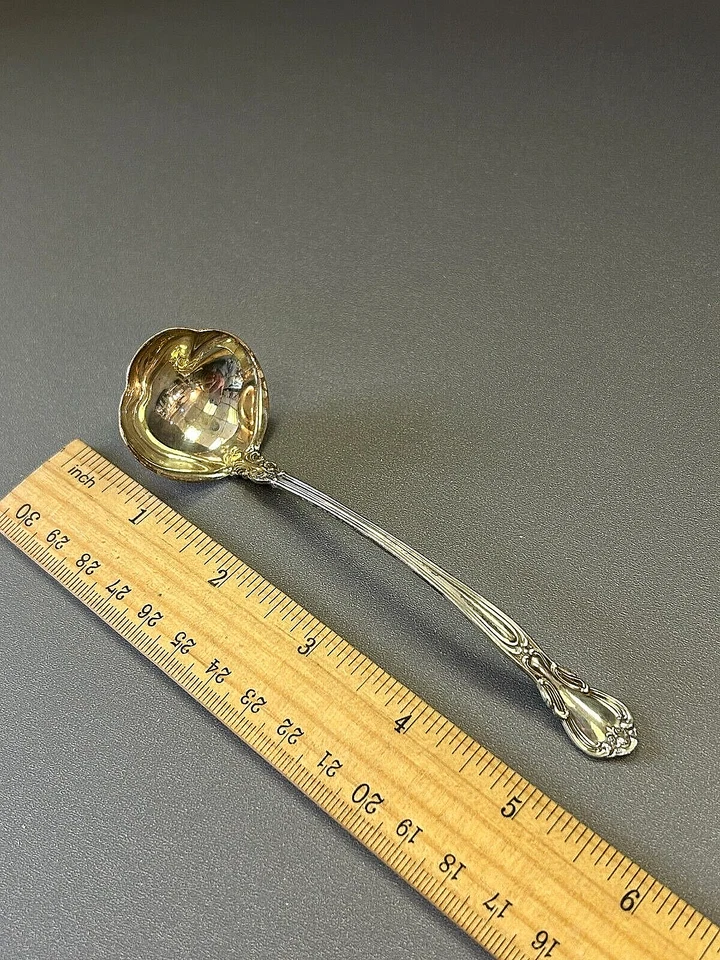Cuchara para servir sopa Sterling Gorham Whiting 5" CHANTILLY 1895 antigua 17,4 g Foto 4 de 4