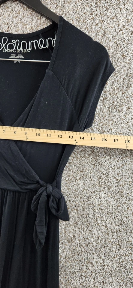 Mac & Jac Black Dress Faux Wrap Dress Knit Stretch Women's Size S - Image 4 of 4