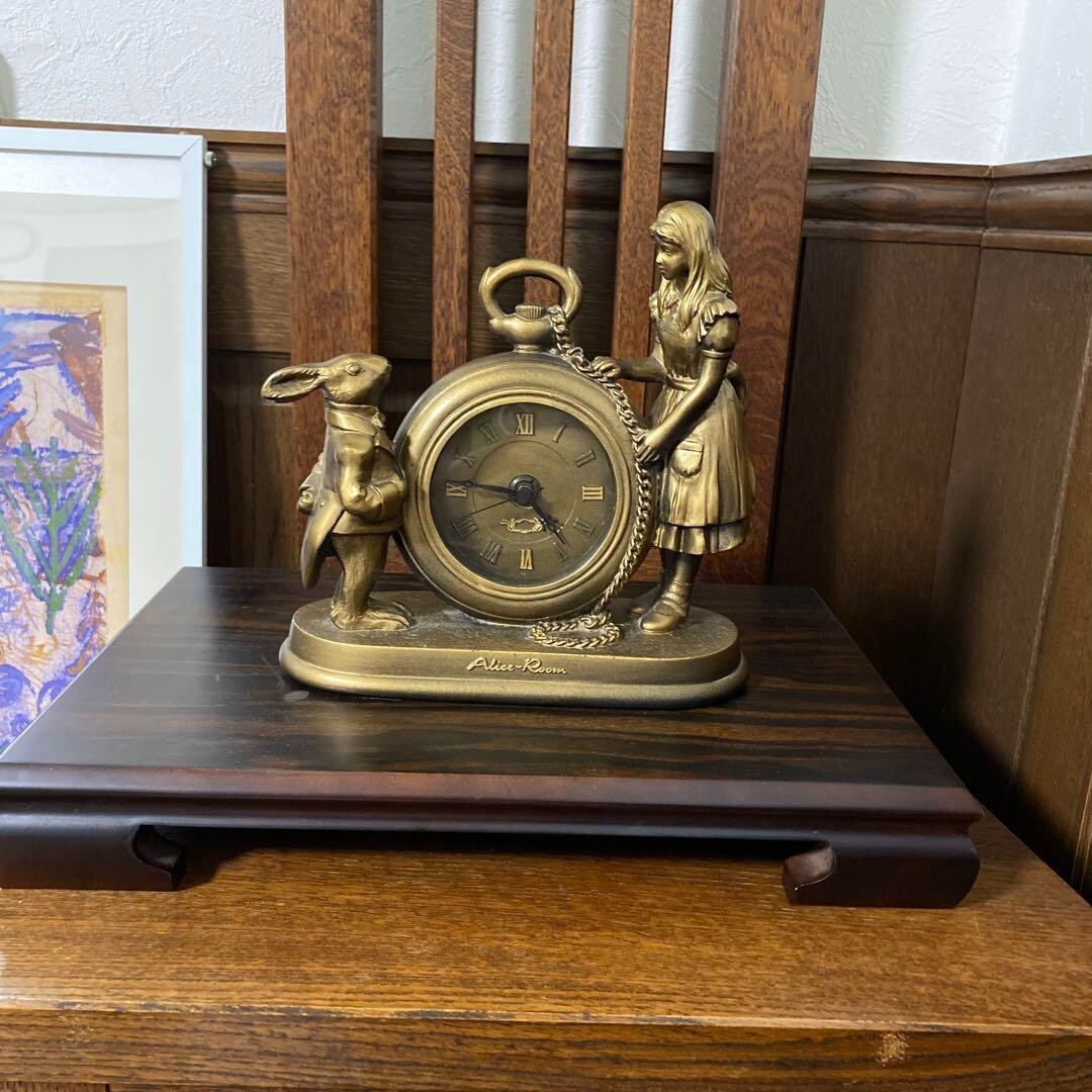 alice in wonderland clock WOODREX x Alice Room rare antique Japan