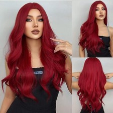 Red Lace Front Wig Long Body Wave Synthetic Wigs for Christmas Party Wig 26 Inch