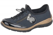 Rieker Damen Sneaker Blau Schlupf Schuhe N3268-01