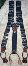 Pelican Suspenders Elastic Burgundy Multicolor Pattern 100 Silk Paxon Company