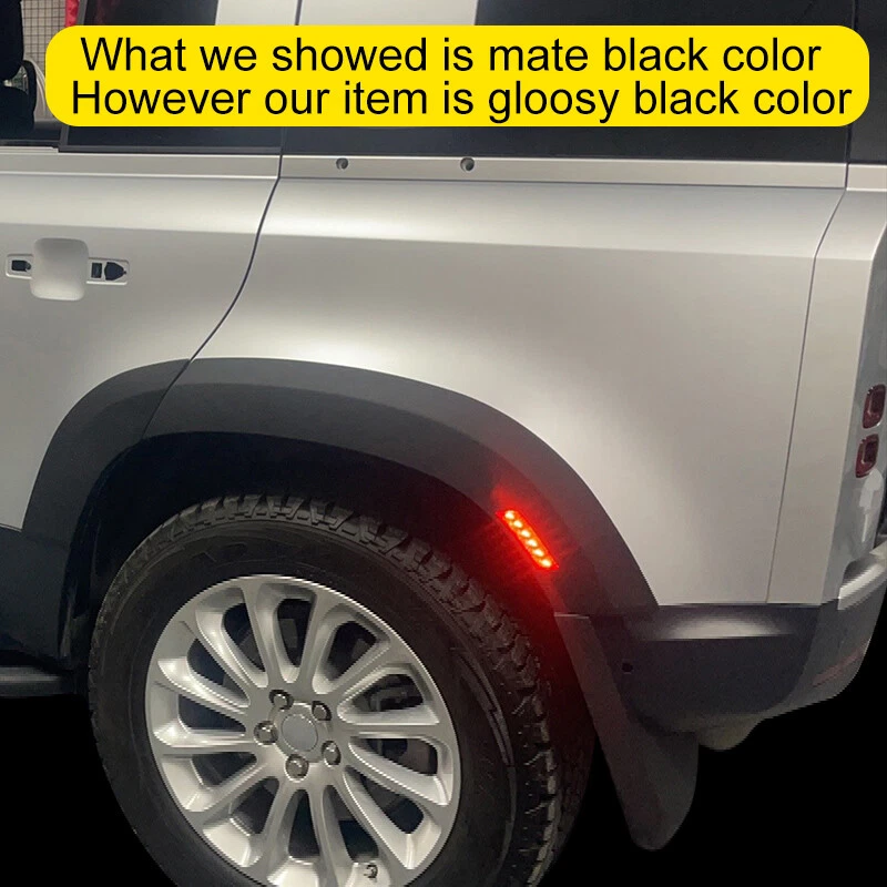 Kit de moldura de guardabarros de rueda guardabarros de ensanchamiento con luces apto para Defender 110 2020-2024 Foto 4 de 4