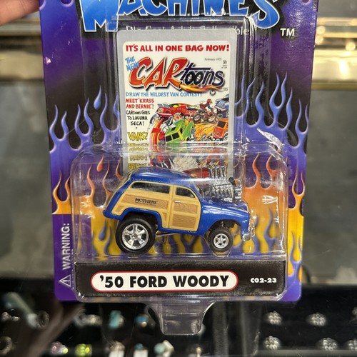 2002 Funline Muscle Machine Diecast Toy Car 1950 Ford Woody Blue - Picture 3 of 8