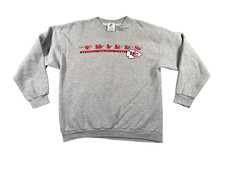 Vintage Logo 7 Kansas City Chiefs Sweatshirt Mens Large Gray Distressed Look 90s