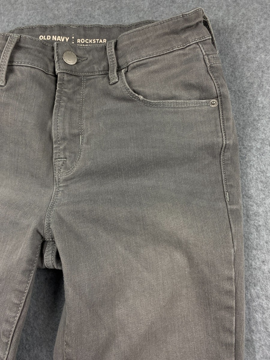 Old Navy Rockstar Women's Size w26 Gray Denim Built-in Sculpt Skinny Jeans