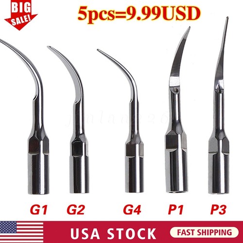 5 Pcs Dental Ultrasonic Piezo Scaler Tips fit Cavitron Woodpecker EMS Handpiece - Picture 2 of 2
