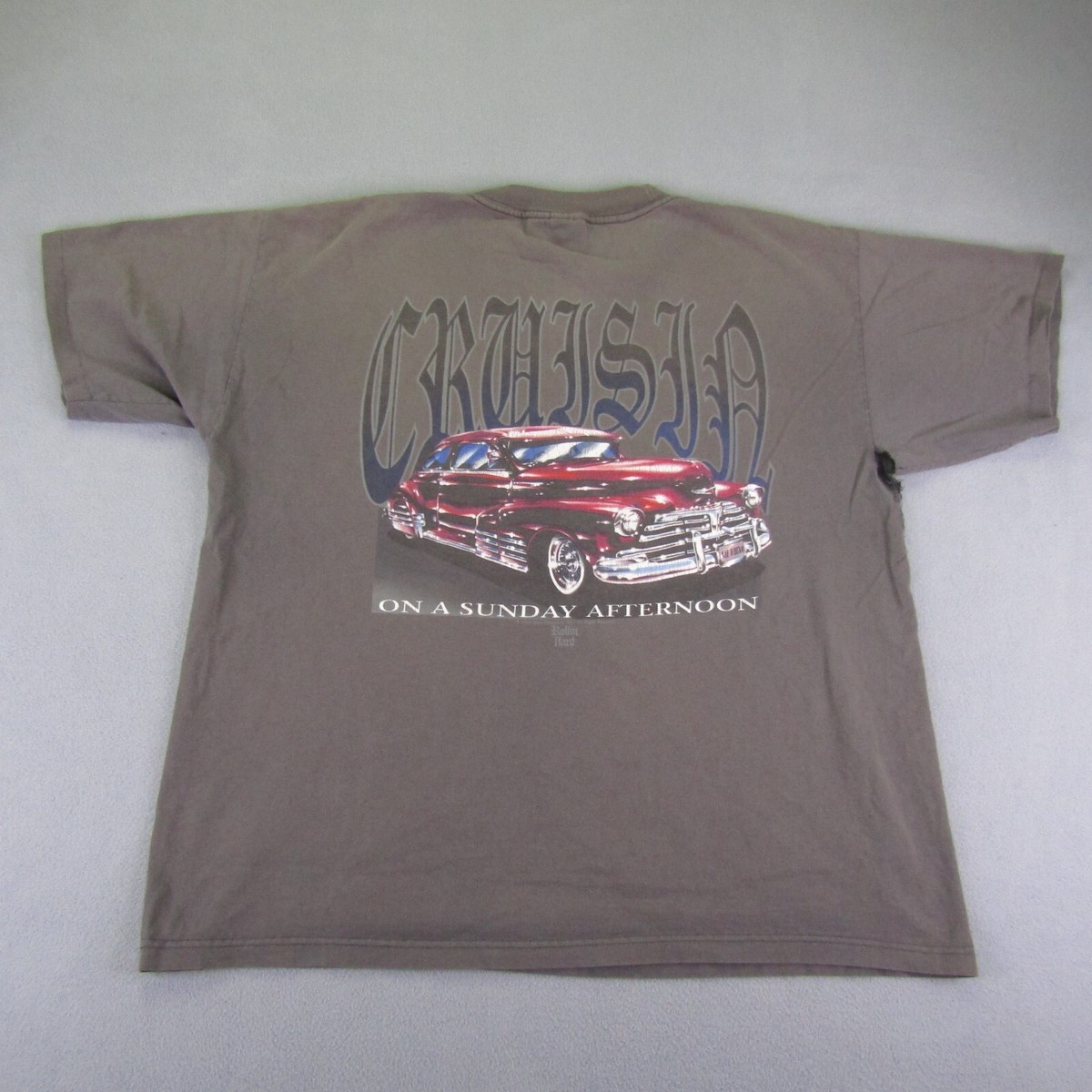 Vintage Rollin Hard Shirt Mens 2XL XXL Gray Cruisin Hot Rod 