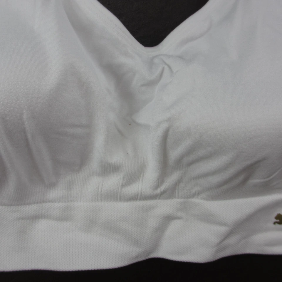 Sujetador deportivo Puma grande marfil acolchado inalámbrico espalda de carrera pulóver Foto 3 de 4