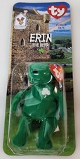 Ty Beanie Babies Retired Erin Bear Irish Green Shamrock Rare Collectible Toy