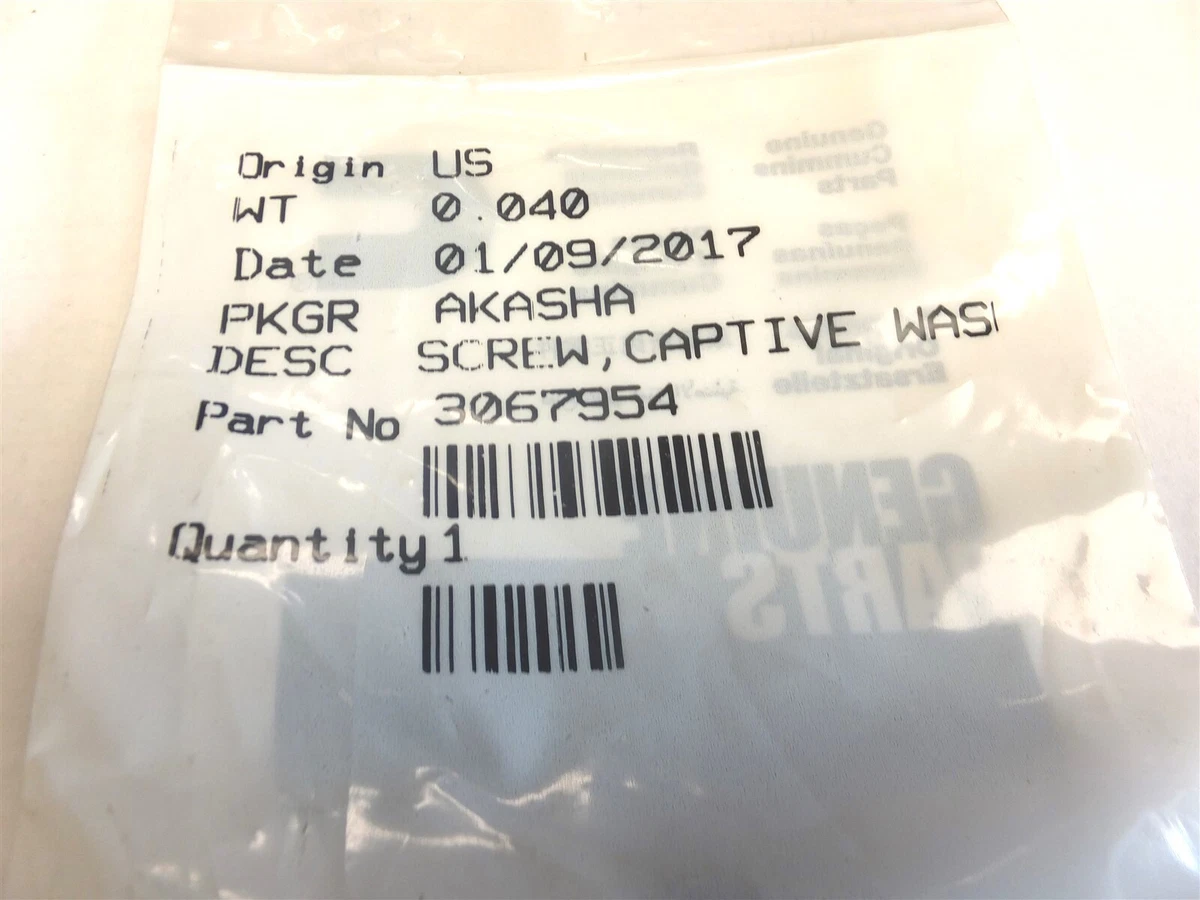 3067954 NEW GENUINE CUMMINS CAPTIVE WASHER CAP SCREW | eBay 