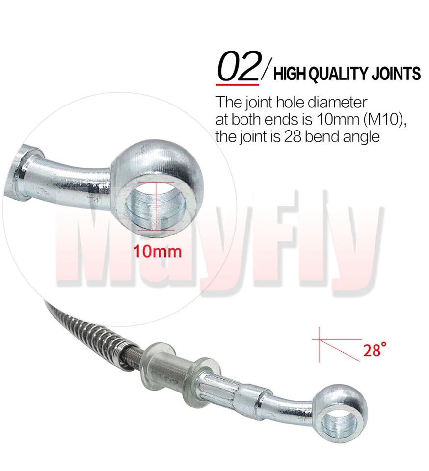 10mm Motorcycle Universal Bike Hydraulic Brake Clutch Oil Hose Line Pipe 28°-28° Foto 3 de 4