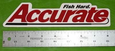 GENUINE ACCURATE REELS FISHING VINYL STICKER DECAL SALTWATER 8/" FREE SHIPPING