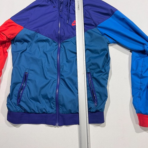Nike Sportswear Windrunner Have a Great Day Giacca Blu Viola Nylon Taglia S - Foto 11 di 11