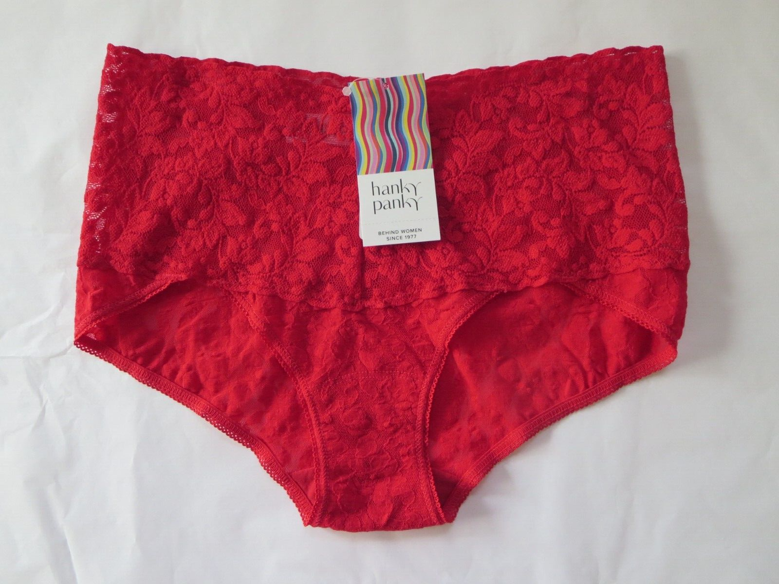 HANKY PANKY Signature Lace Retro V-Kini Panty Red Small NWT $39