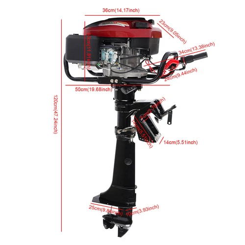HANGKAI 196CC 4 Stroke 7 HP Outboard Motor Fishing Boat Engine Motor Air Cooling - Bild 3 von 6