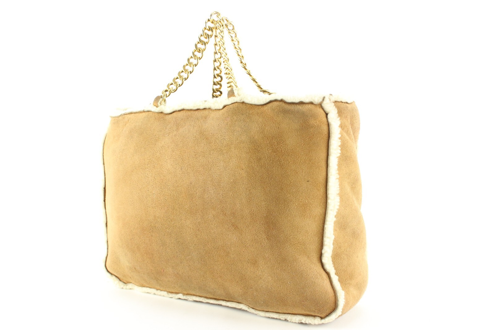 Chanel Brown Shearling Sheepskin Chain Tote GHW 4… - image 2