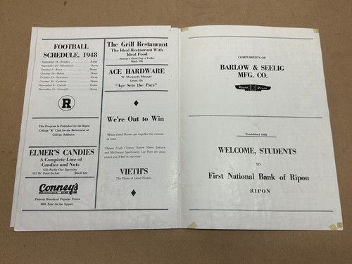 Programma Gioco Calcio Ritorno a Casa Ottobre 1948 - Carleton vs Ripon College - Foto 10 di 10
