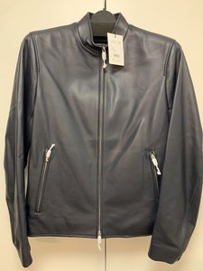 jaqueta de couro masculina azul