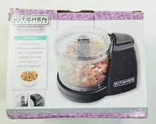 Kitchen Selective Black Mini Food Chopper 2 Cup One Touch Stainless Steel Blade