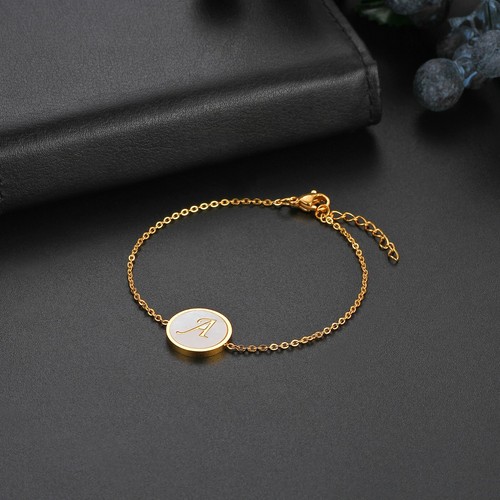 Women Girls 26 Initial Letter A-Z Alphabet Charm Bracelet Bangle Jewelry Gifts - Picture 4 of 32