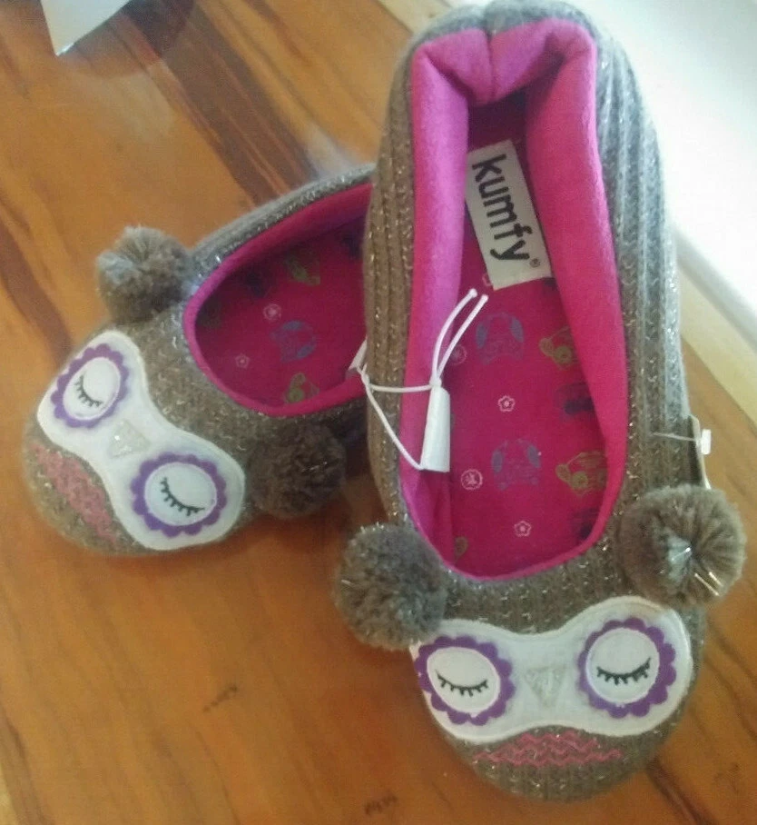 Zapatillas KUMFY Mujer Junior Talla Pequeña 5-6 ARDILLA ANTIDESLIZANTE Marrón NUEVAS Foto 2 de 4