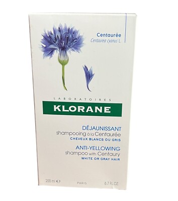 Klorane Anti-Yellowing Shampoo Centaury for White or Grey Hair 6.7 oz France