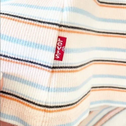 Levi’s Stretchy Ribbed Knit Stripe Midi Tee size large NWT - Picture 12 of 14
