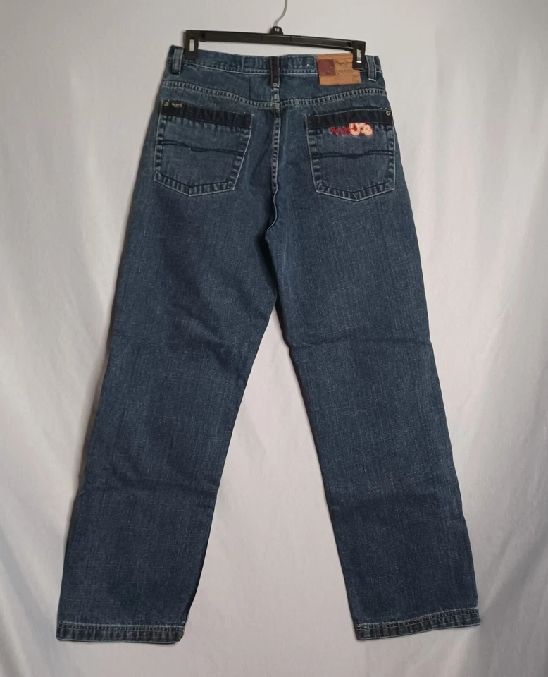 Pepe Jeans London Para Hombre 34x33 Recto Lavado Oscuro Ropa de Calle HipHop Patinador Y2k Foto 2 de 4